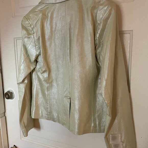 Bernardo Green Metallic Leather Blazer - Picture 7 of 7